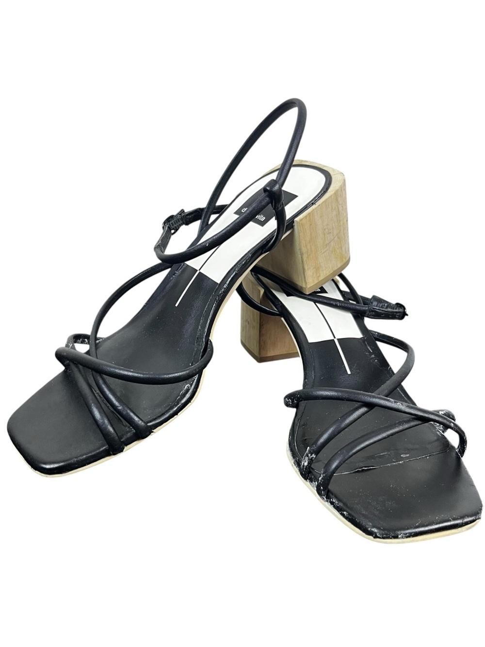 Dolce Vita Leather Zayla Wooden Block Heel Strappy Sandals size 8 - Picture 6 of 10